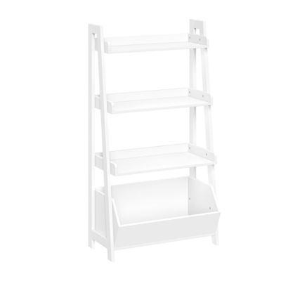 Amery 4-Tier 24in Bathroom Ladder Shelf with Open Storage Organizer - White