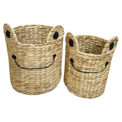 Set of 2 frog bins