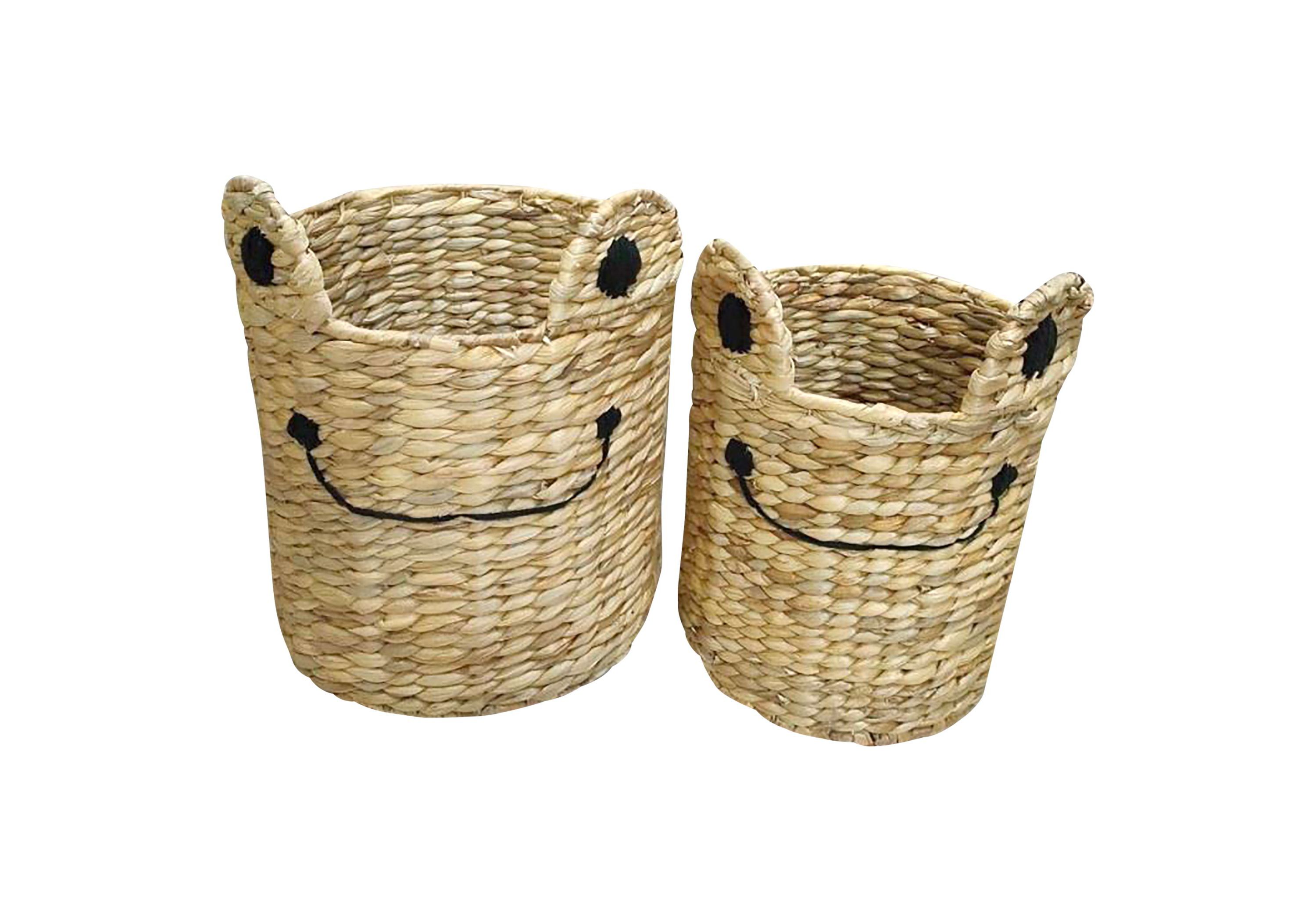 Set of 2 frog bins
