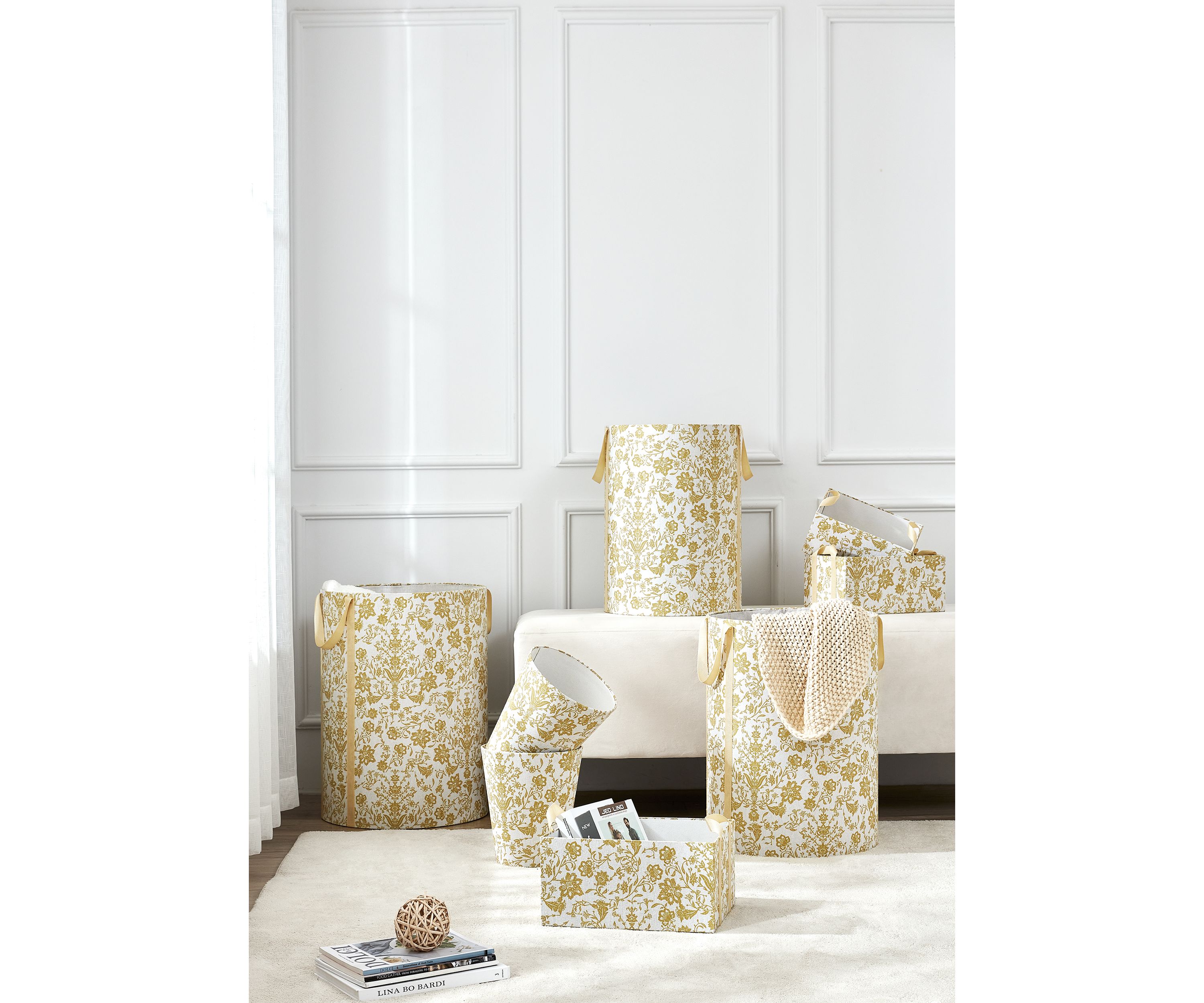 Jacobean Floral Storage and Hampers