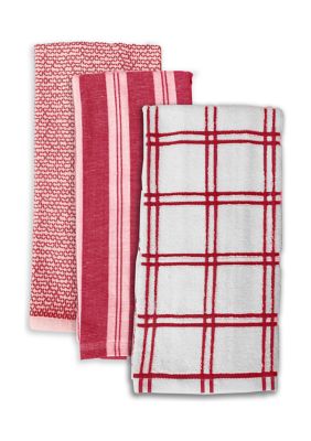 KitchenAid Stripe Gingham Dual Purpose Kitchen Towel 3-Pack Set, Matte  Grey, 16 x 28