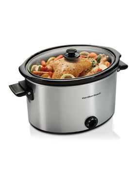 Extra Large 10 Quart Slow Cooker With Metal Searing Pot & Tempered