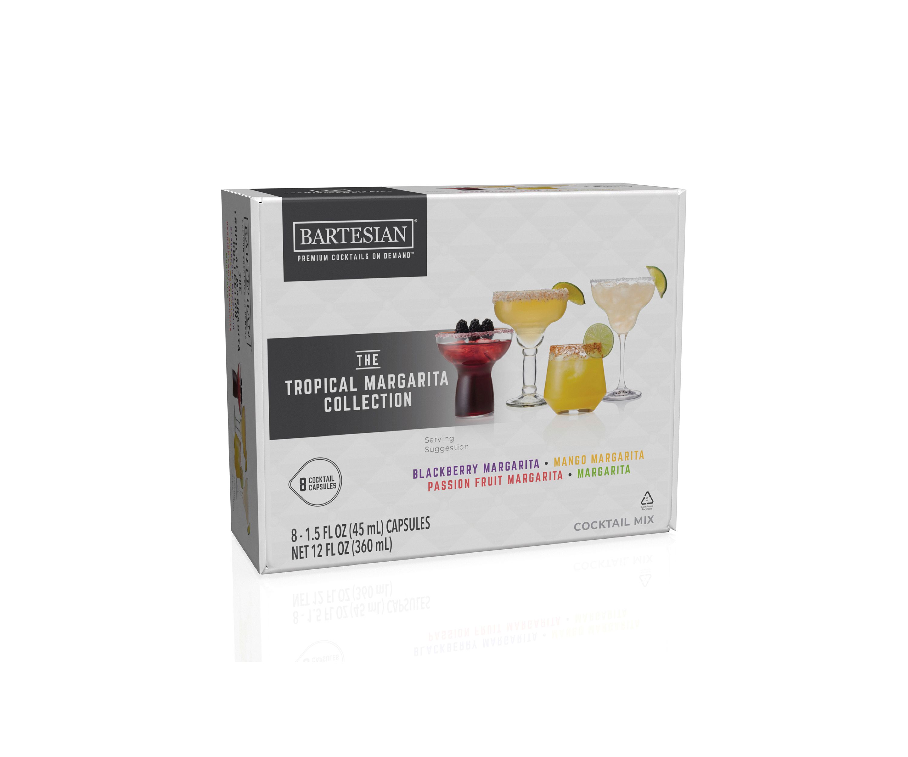 Margarita Lovers Collection Bartesian Cocktail Mixer Capsules 8 Piece Set