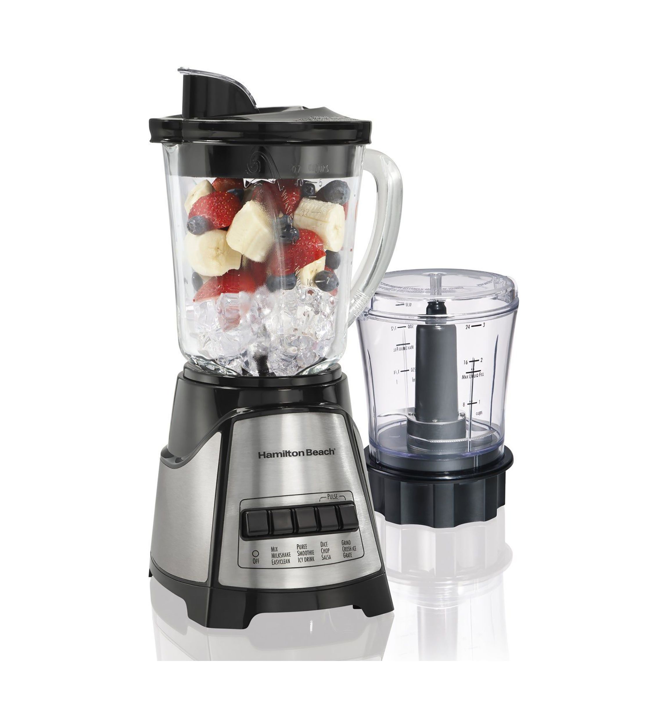2-in-1 Blender and Chopper, Black-SS