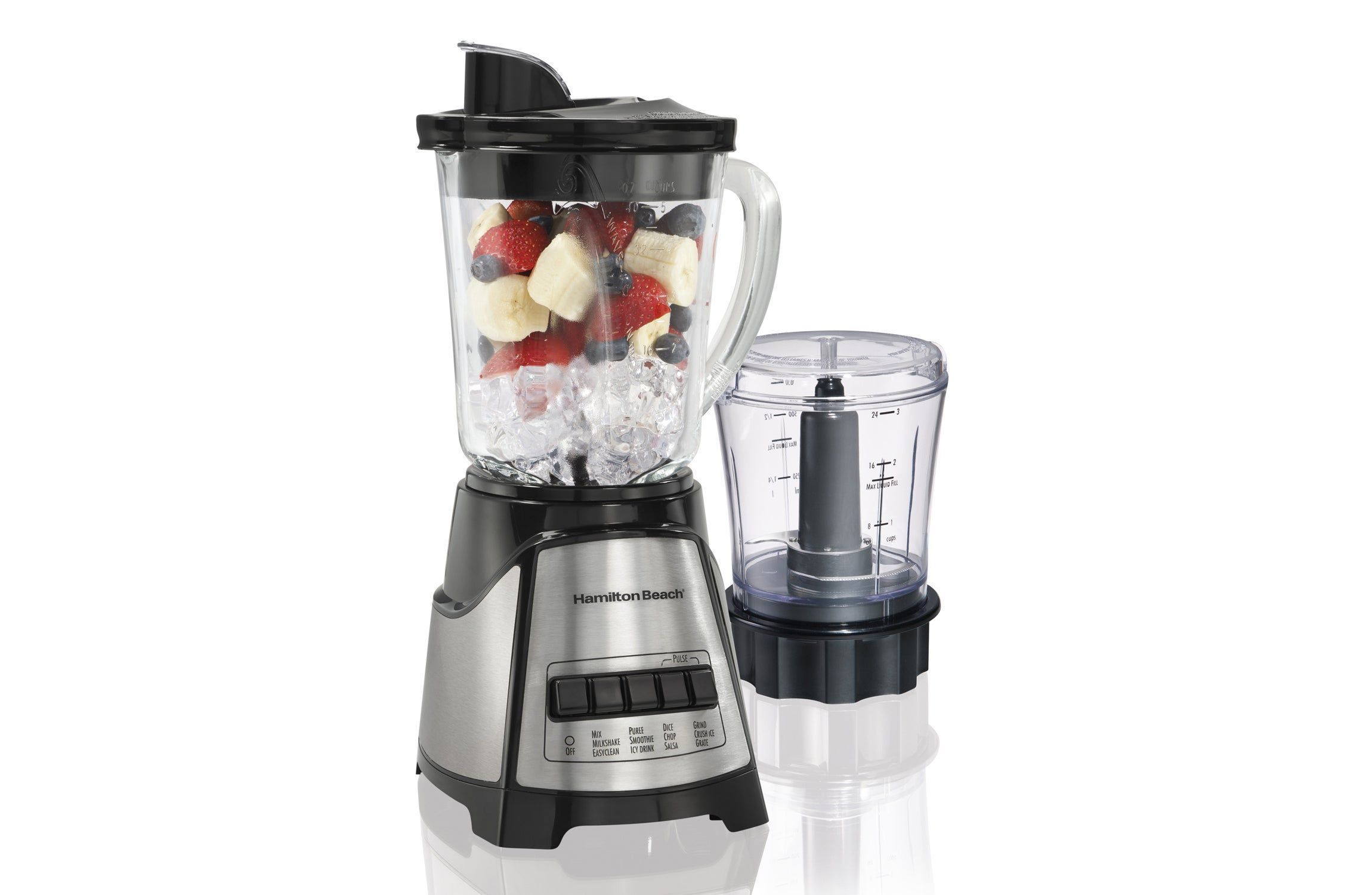 2-in-1 Blender and Chopper, Black-SS