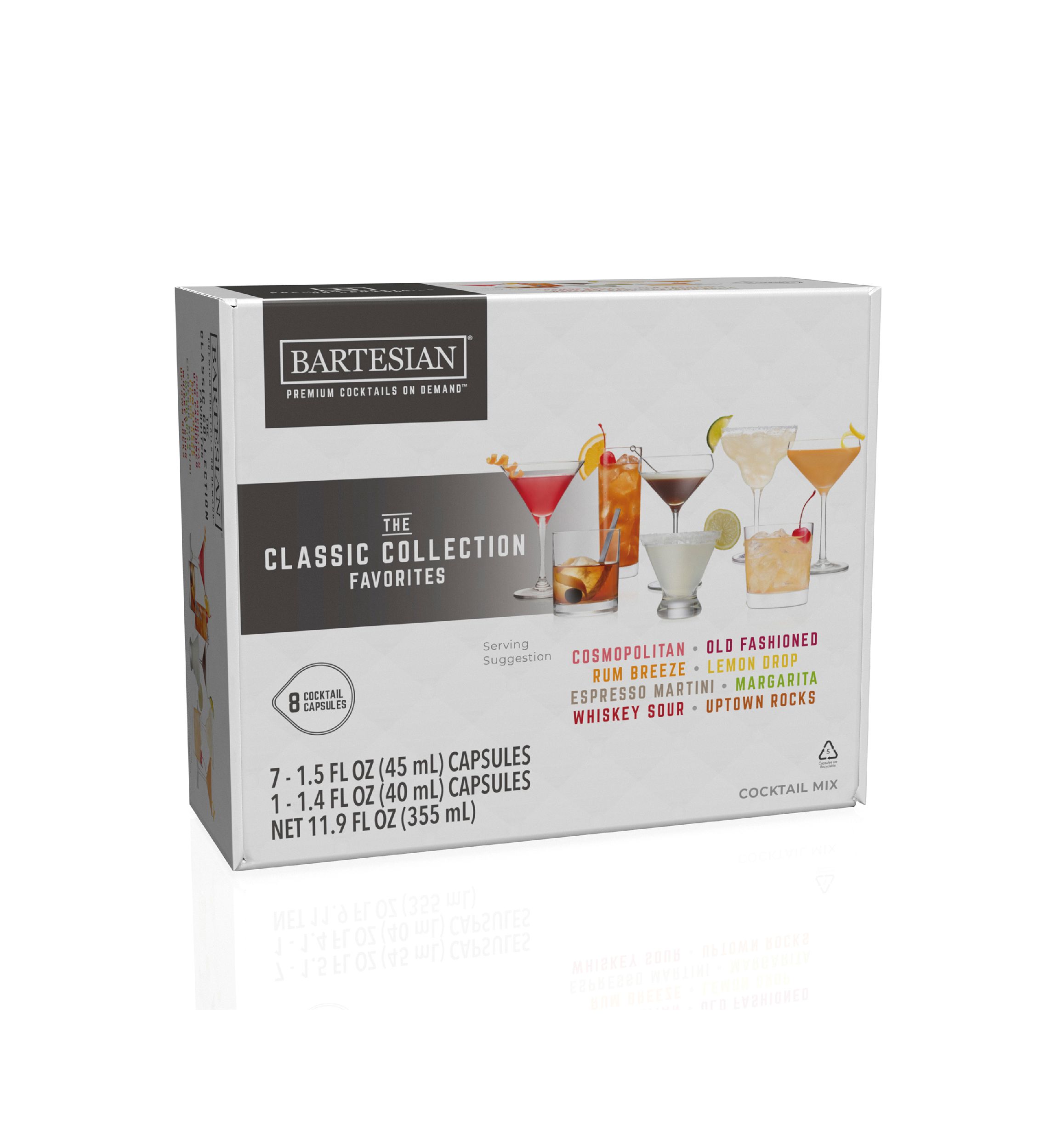 Classic Collection Bartesian Cocktail Mixer Capsules 8 Piece Set