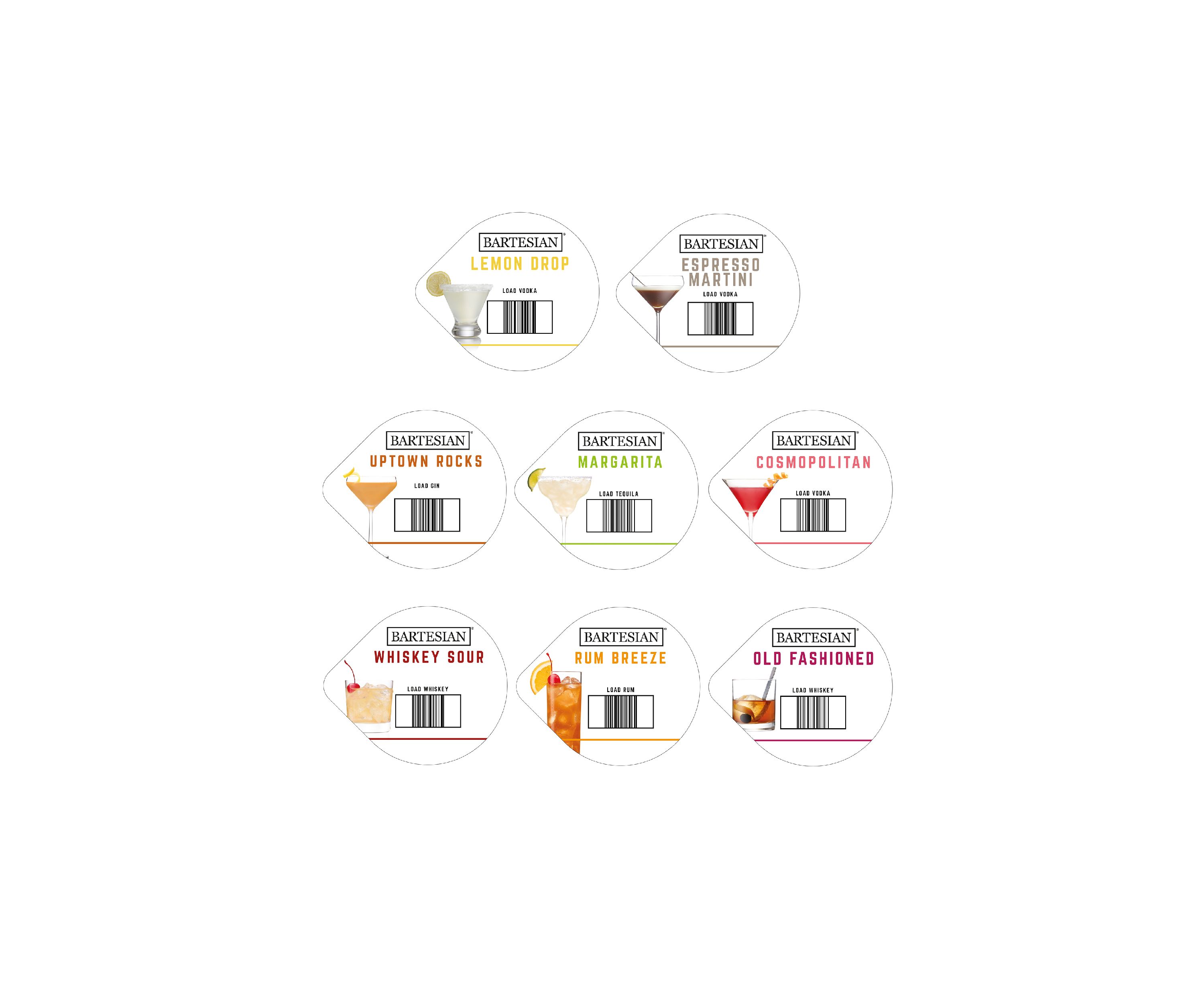 Classic Collection Bartesian Cocktail Mixer Capsules 8 Piece Set