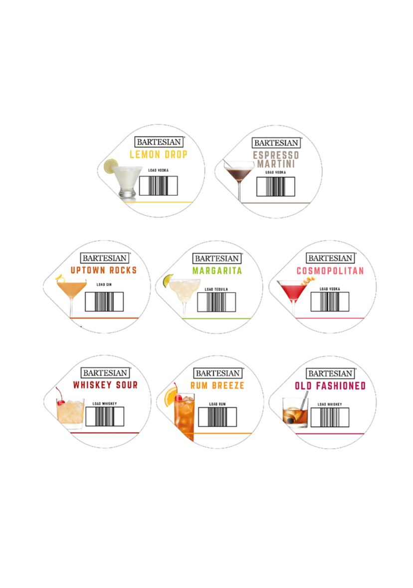 Classic Collection Bartesian Cocktail Mixer Capsules 8 Piece Set