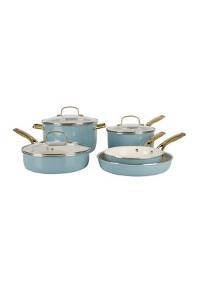FGY 8 Piece Pots Pans Nonstick Ceramic Coating Cookware Set with