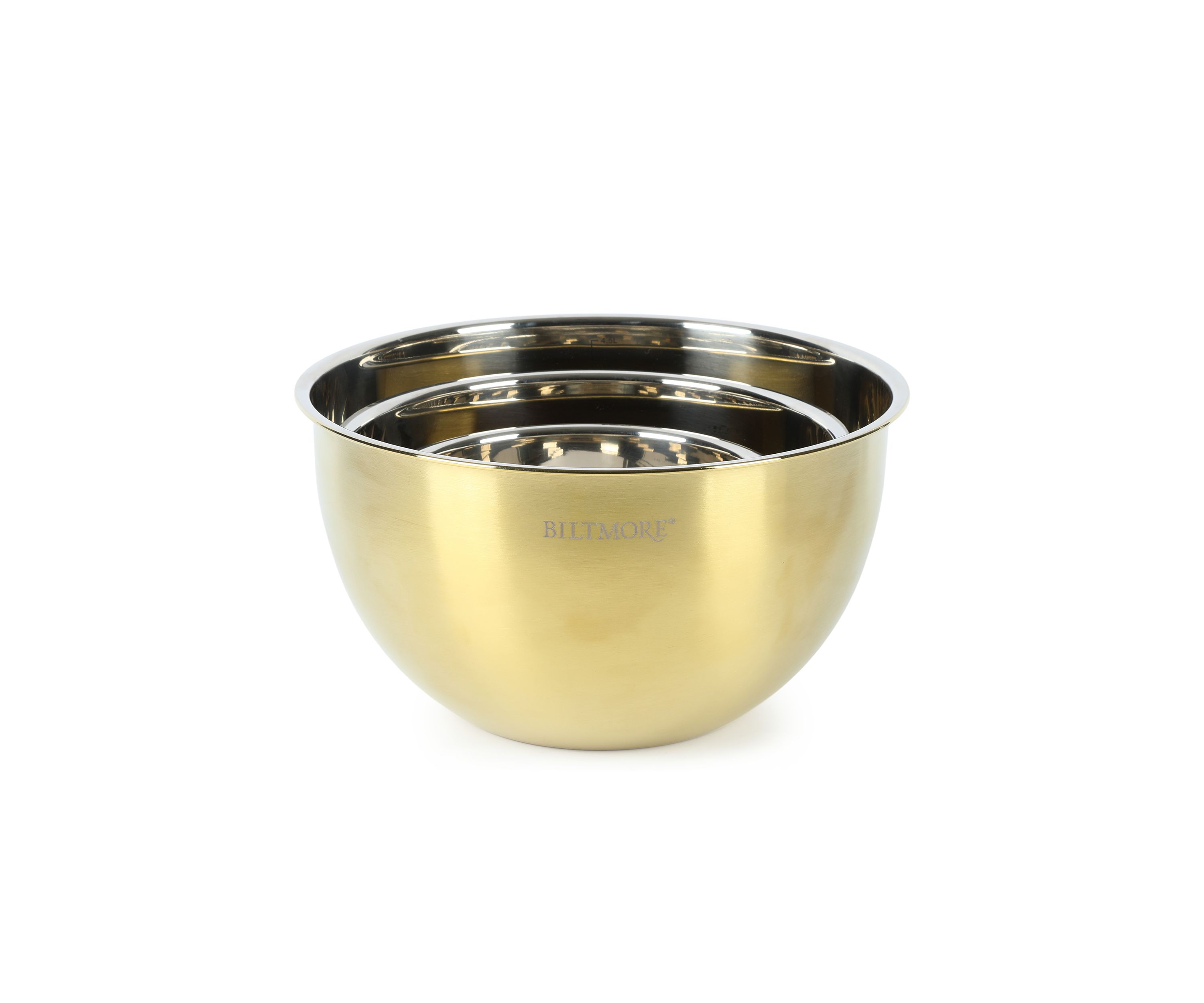 Gold PVD Coated Stainless Steel Mixing Bowls - Set of 3