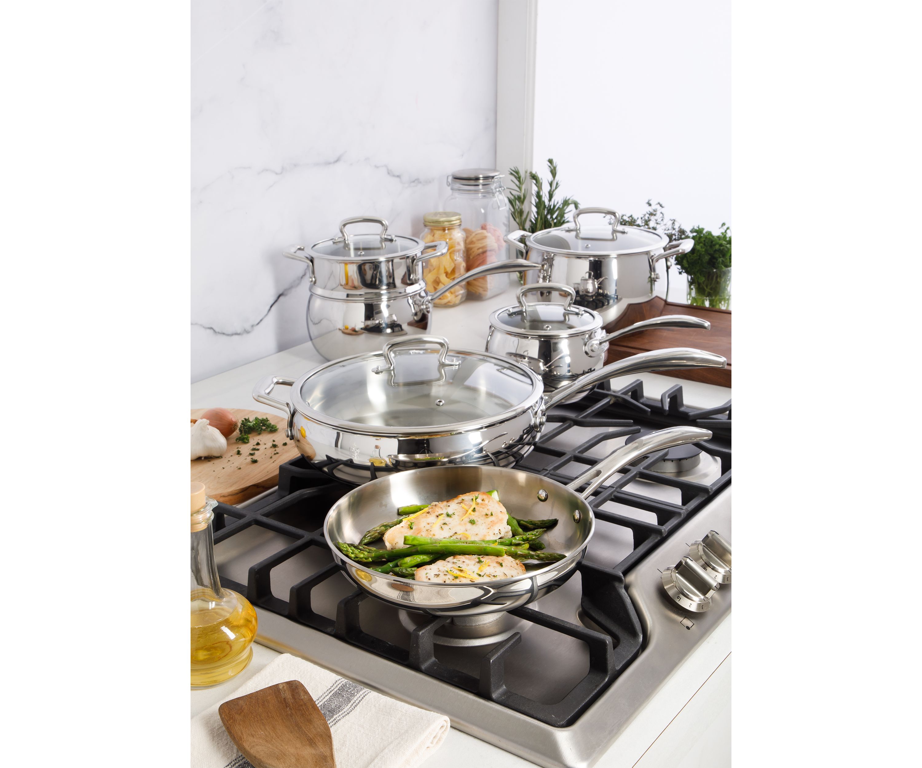 10 Piece Stainless Steel Cookware Set