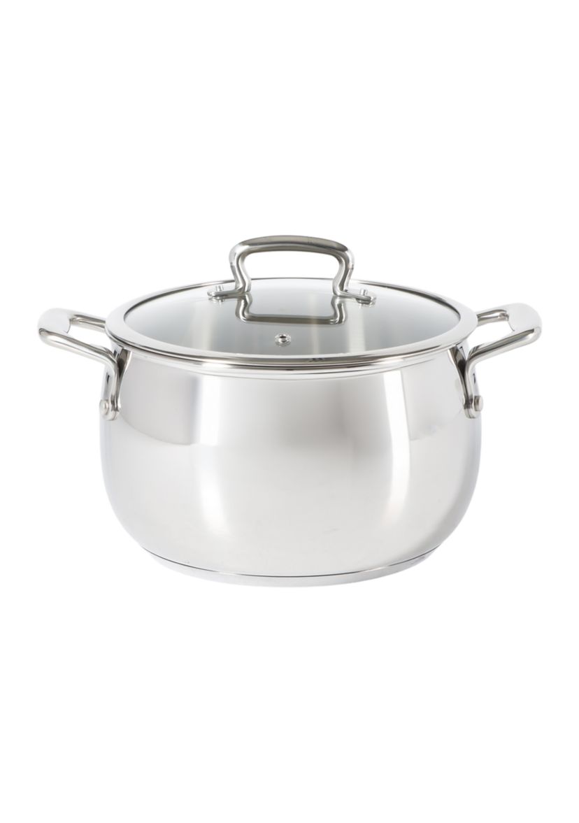6 Quart Stainless Steel Dutch Oven with Glass Lid 
