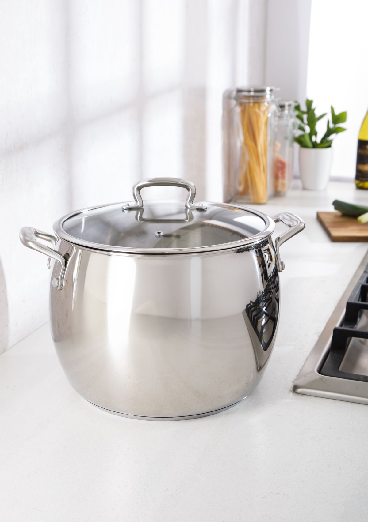 12 Quart Stainless Steel Stock Pot with Glass Lid