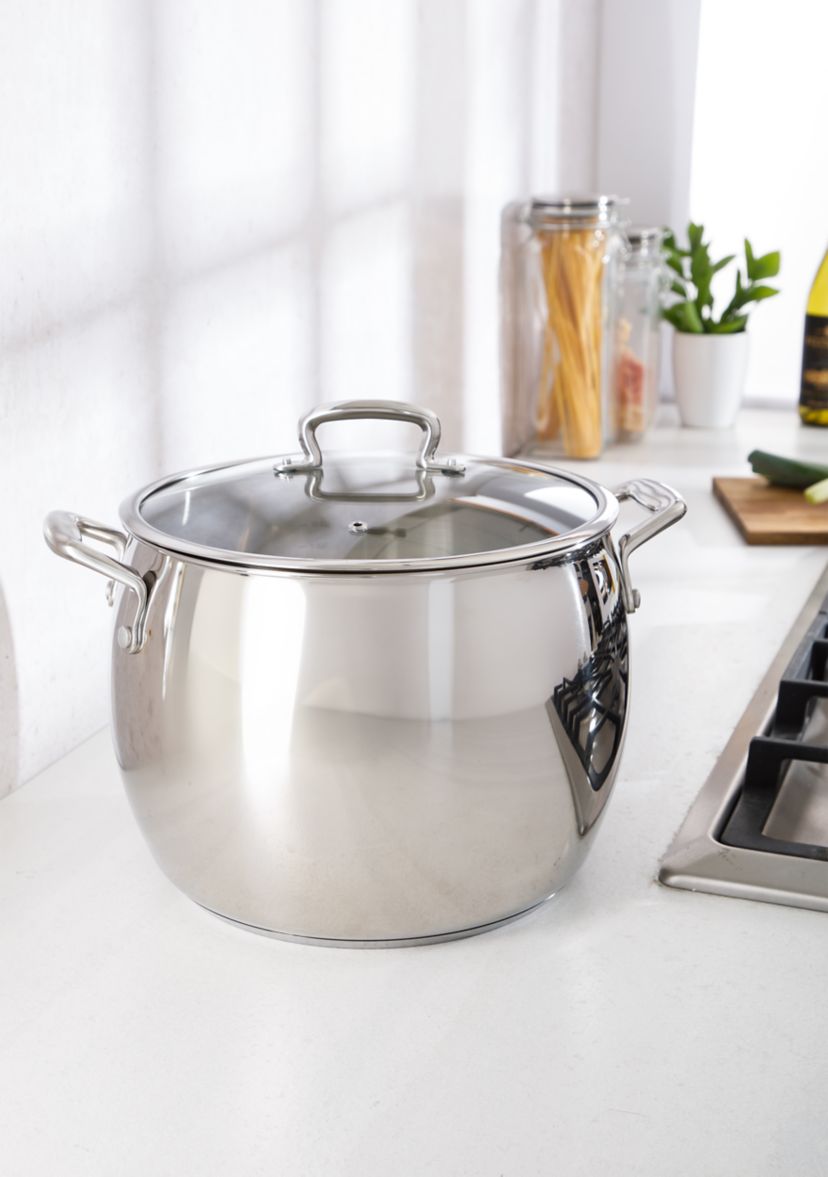 12 Quart Stainless Steel Stock Pot with Glass Lid
