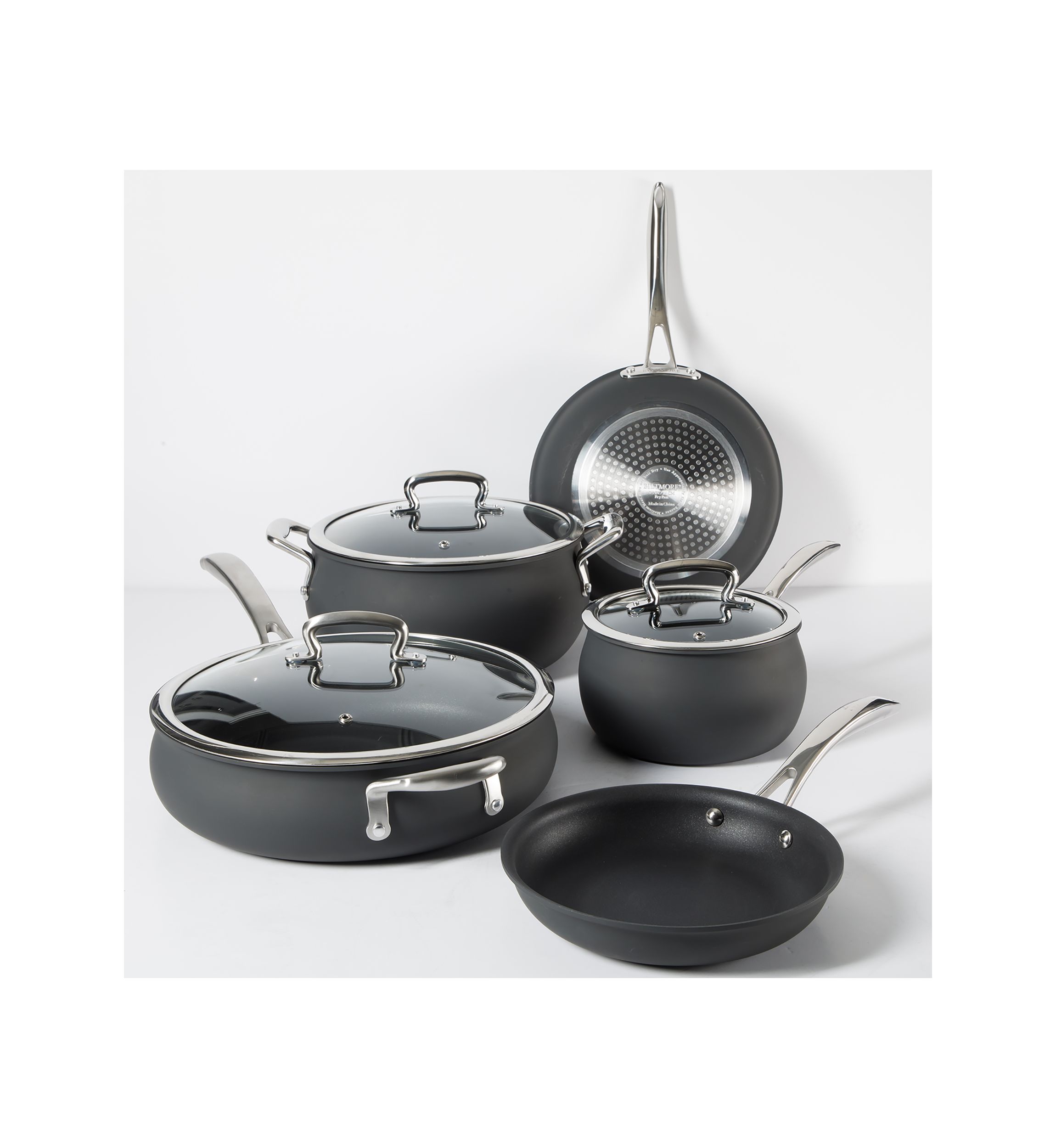 8 Piece Hard Anodized Non Stick Cookware Set