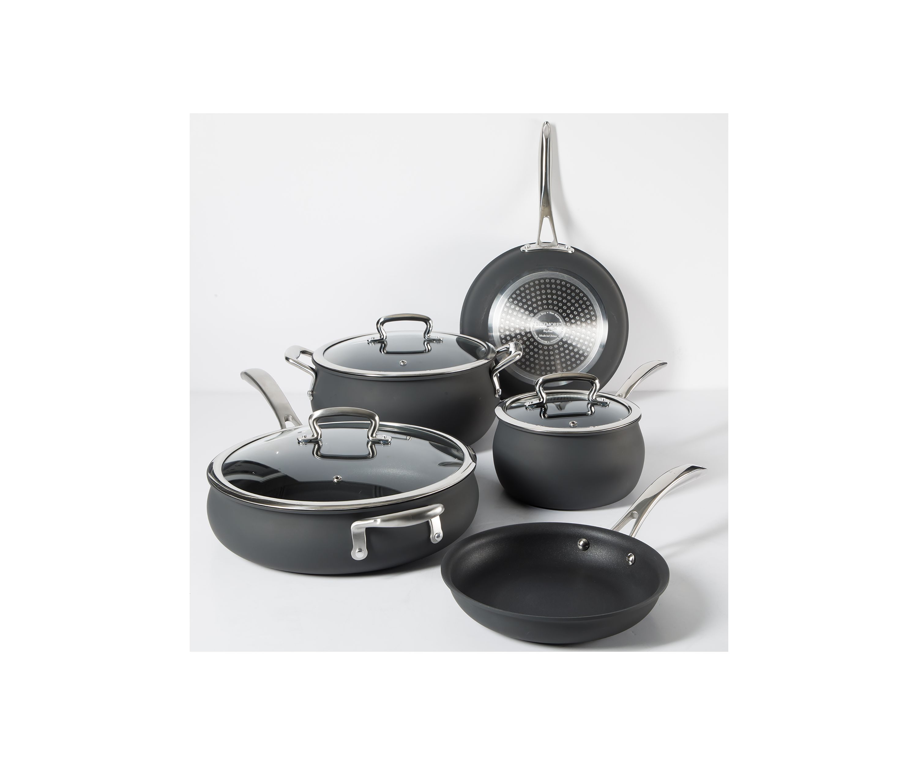 8 Piece Hard Anodized Non Stick Cookware Set