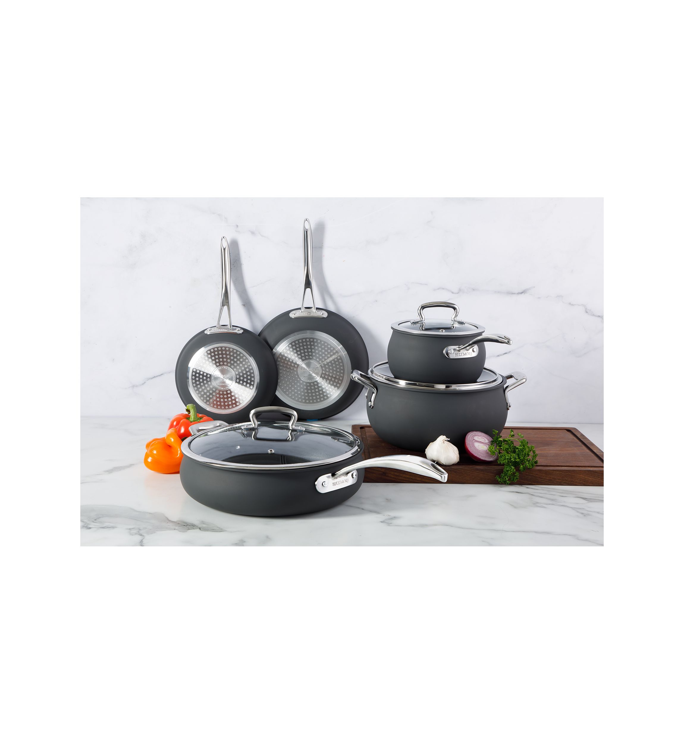 8 Piece Hard Anodized Non Stick Cookware Set