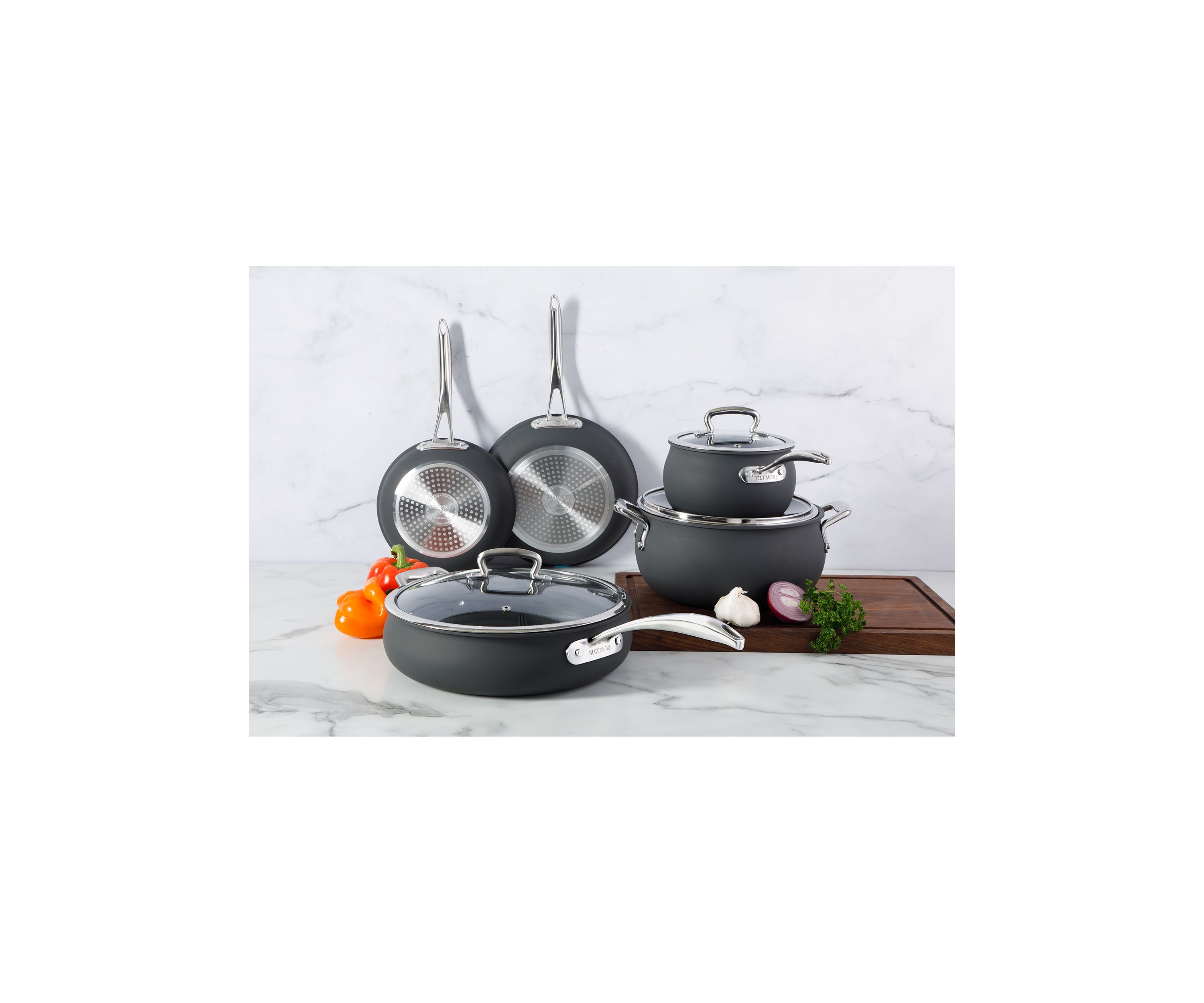 8 Piece Hard Anodized Non Stick Cookware Set