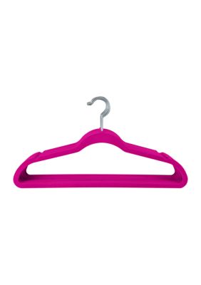 Juvale 24 Pack Hot Pink Velvet Hangers, Space Saving Kids Hangers