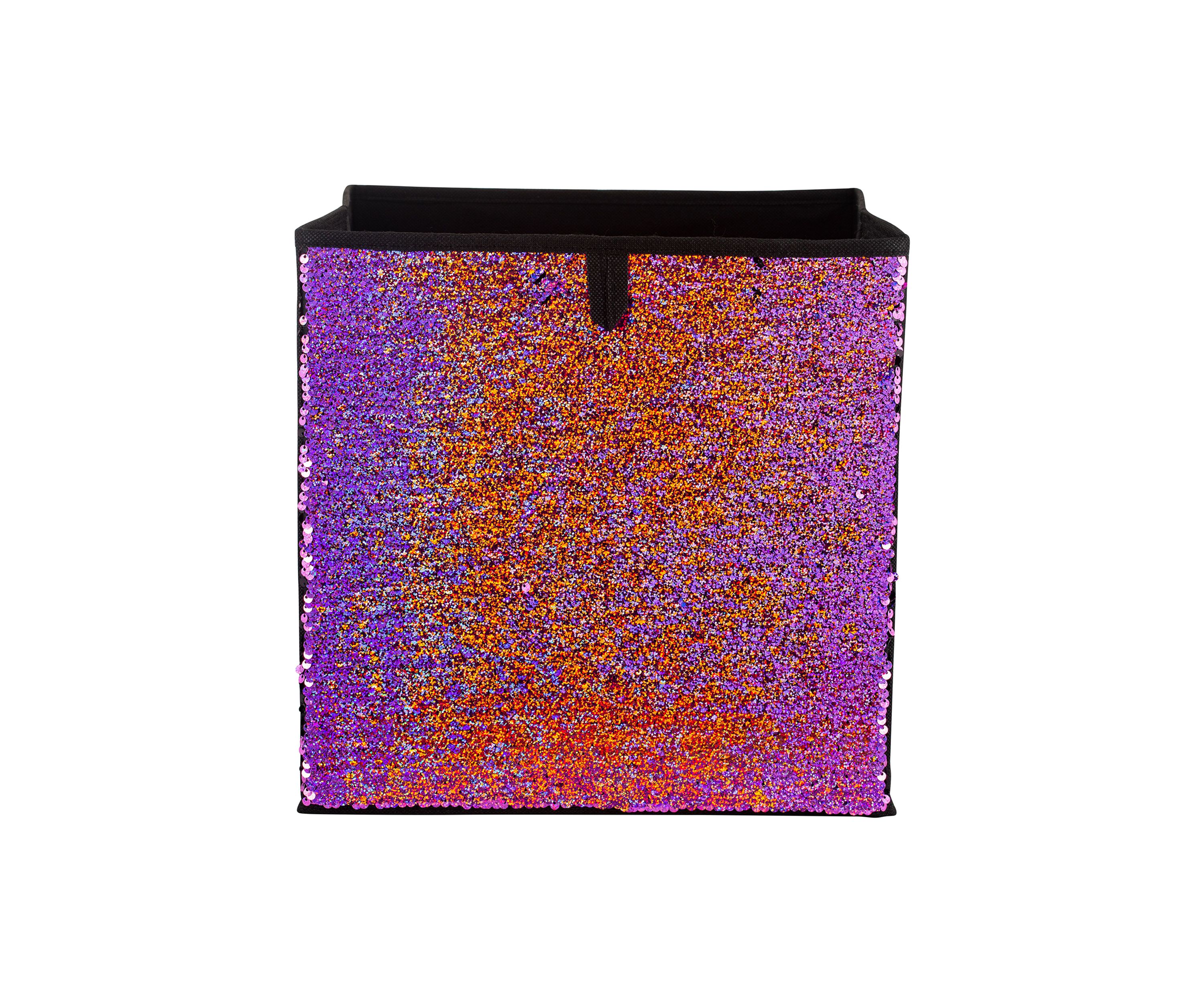 Reversible Sequin Storage Cube in Silver