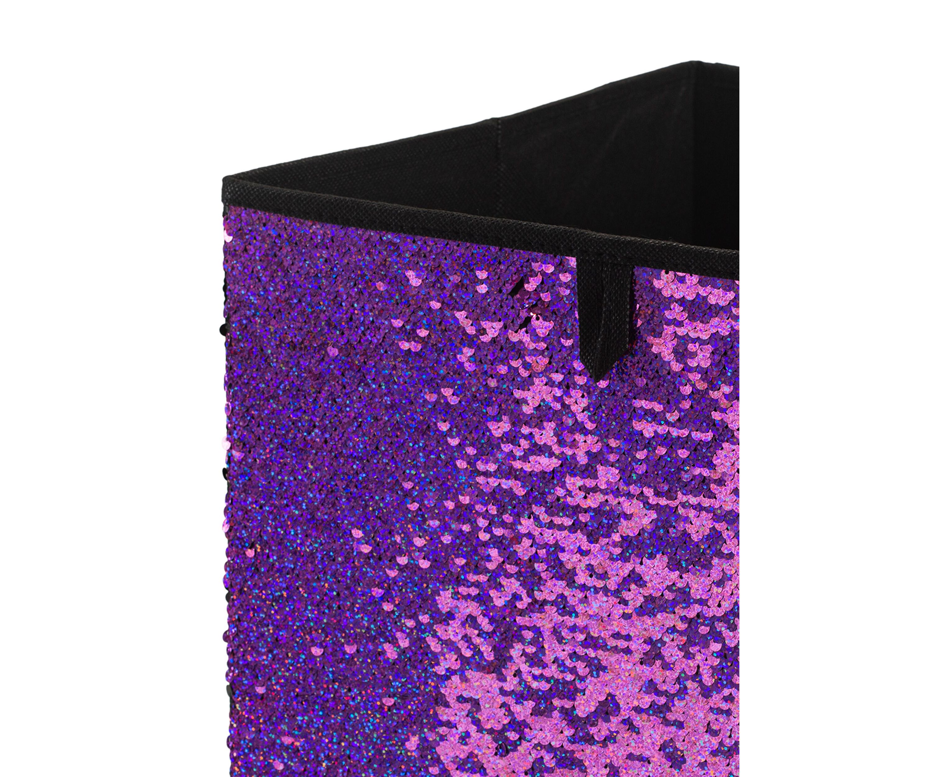 Reversible Sequin Storage Cube in Silver
