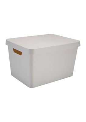 Simplify Large Vinto Storage Box With Lid In Grey, Ivory -  0633125225555