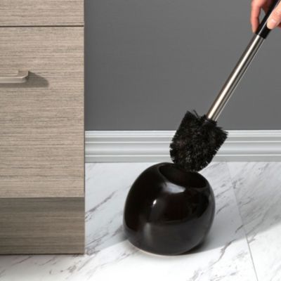 Bath Bliss Ceramic Dome Toilet Brush & Holder Chrome