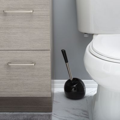 Bath Bliss Ceramic Dome Toilet Brush & Holder Chrome