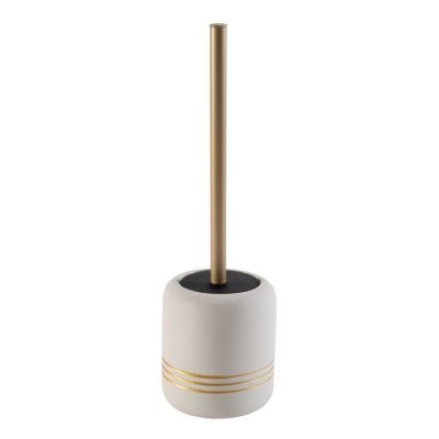 Bath Bliss Ceramic Toilet Brush in White and Gold