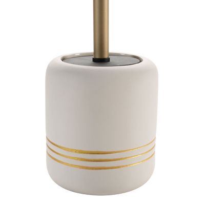 Bath Bliss Ceramic Toilet Brush in White and Gold