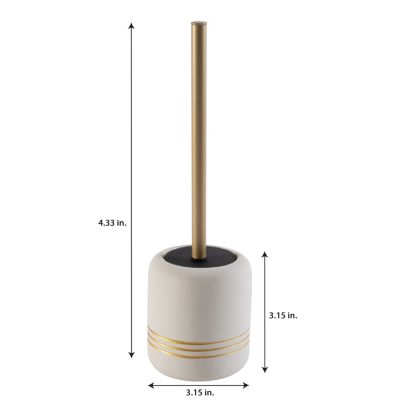 Bath Bliss Ceramic Toilet Brush in White and Gold