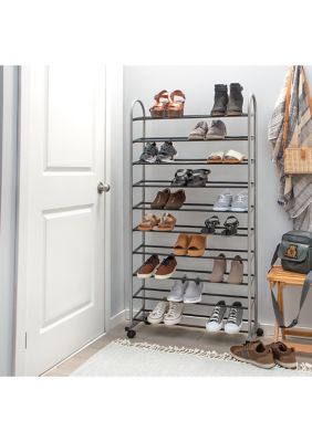 10 Tier Mobile Shoe Rack