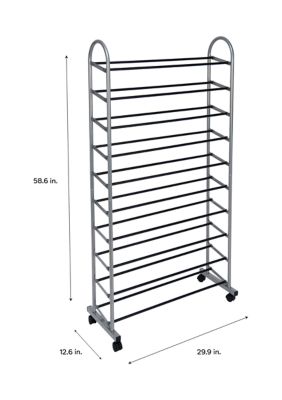 10 Tier Mobile Shoe Rack