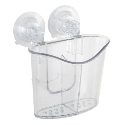 Bath Bliss 2 Compartment Power Locking Suction Clear Organizer