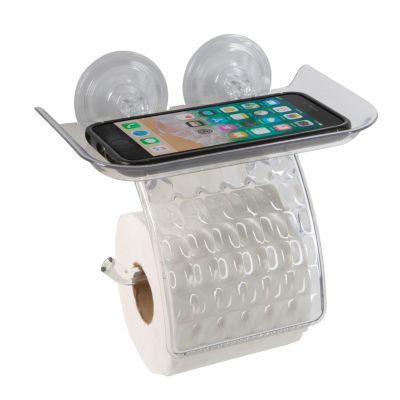 Bath Bliss Power Lock Toilet Paper Dispenser with Cell Phone Holder Shelf