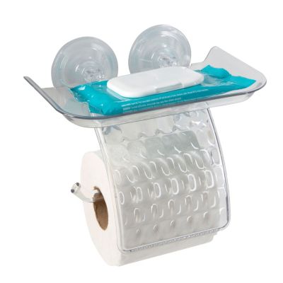 Bath Bliss Power Lock Toilet Paper Dispenser with Cell Phone Holder Shelf