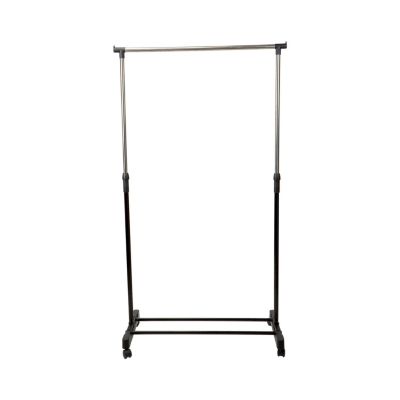 Single Tier Adjustable Height Rolling Garment Rack