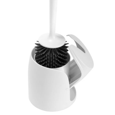 Bath Bliss Self Closing Lid Toilet Brush with Soft Rubber Bristles