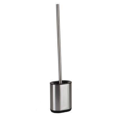 Bath Bliss Stainless Steel Satin Toilet Brush and Holder with Soft Rubber Bristles