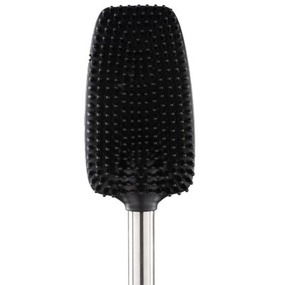 Bath Bliss Stainless Steel Satin Toilet Brush and Holder with Soft Rubber Bristles