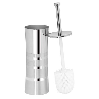 Bath Bliss Stainless Steel Toilet Brush and Holder in Two Tone
