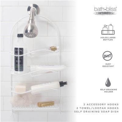 Bath Bliss Rubber Shower Organizer Caddy