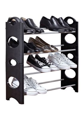 12 Pair Stackable Shoe Caddy Rack