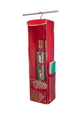 Hanging Holiday Gift Wrap Organizer