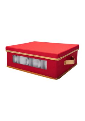Simplify 64 Count Stackable Christmas Ornament Storage Box - Red