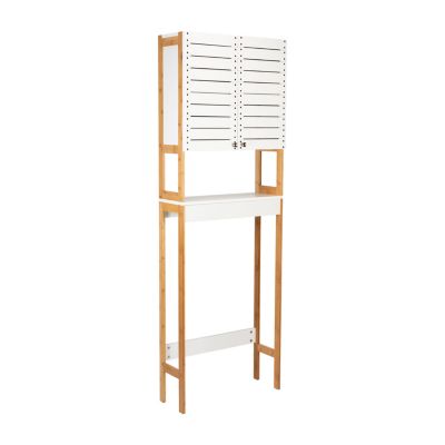 Organize It All 3 Shelf Over the Toilet Bamboo Space Saver Cabinet in White