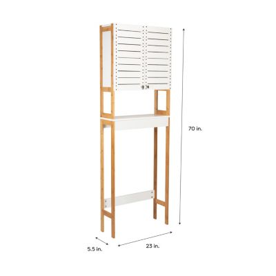 Organize It All 3 Shelf Over the Toilet Bamboo Space Saver Cabinet in White