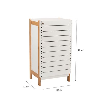 Organize It All 2 Shelf Bamboo Floor Cabinet in White