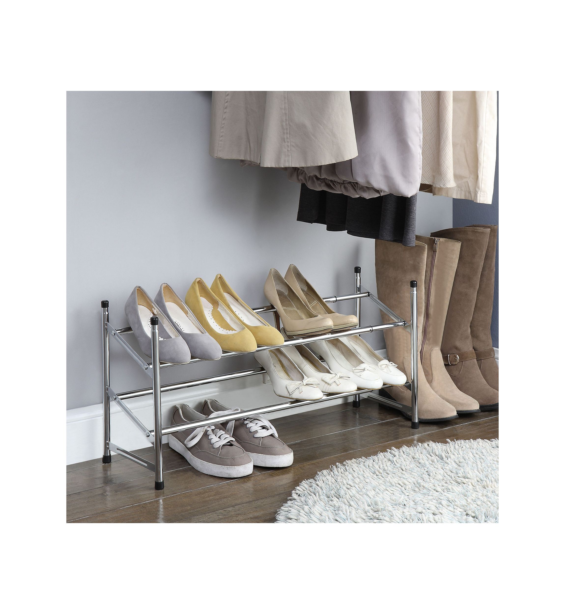 Expandable Shoe Rack in Chrome