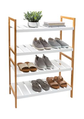 2 Pack Sonora Bamboo 2 Tier Stackable Shoe Rack